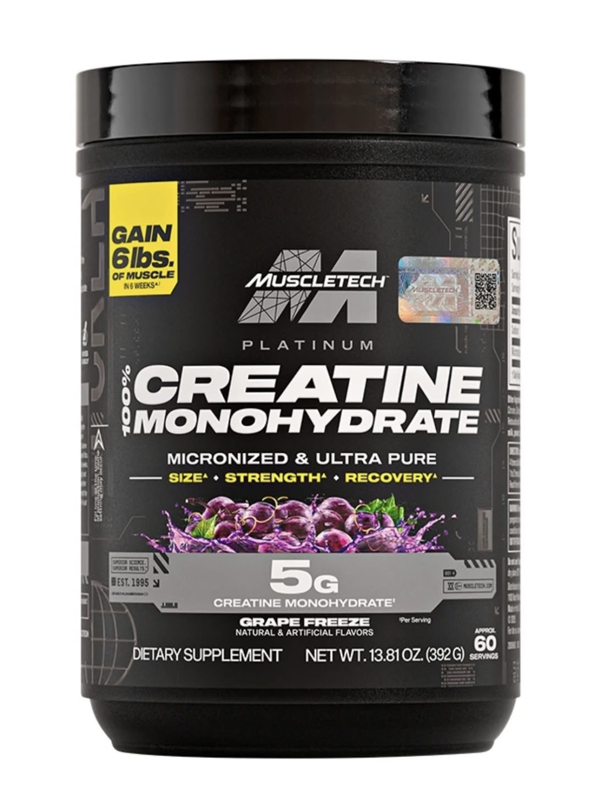cratina monohidratada platinum ultra pura muscletech con sabor - Imagen 2