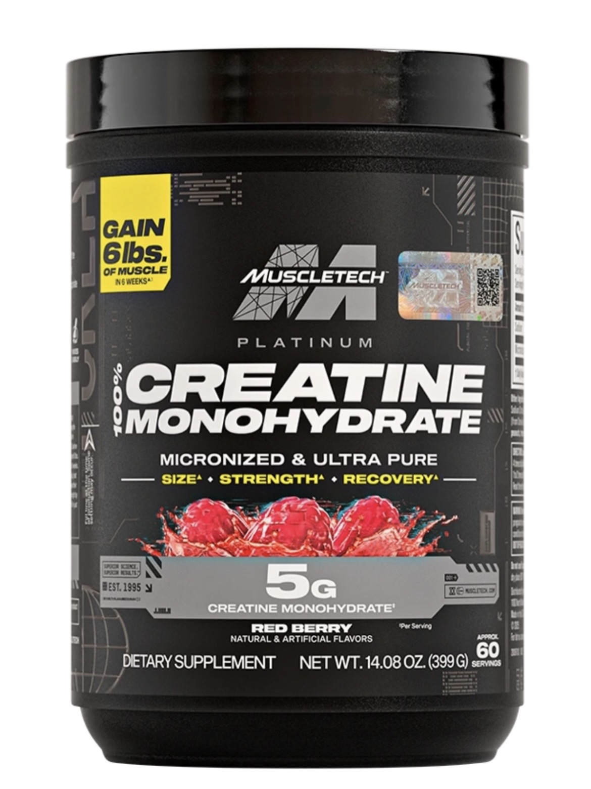 cratina monohidratada platinum ultra pura muscletech con sabor